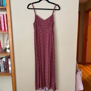 American Eagle Outfitters Burgundy Floral Maxi Dress